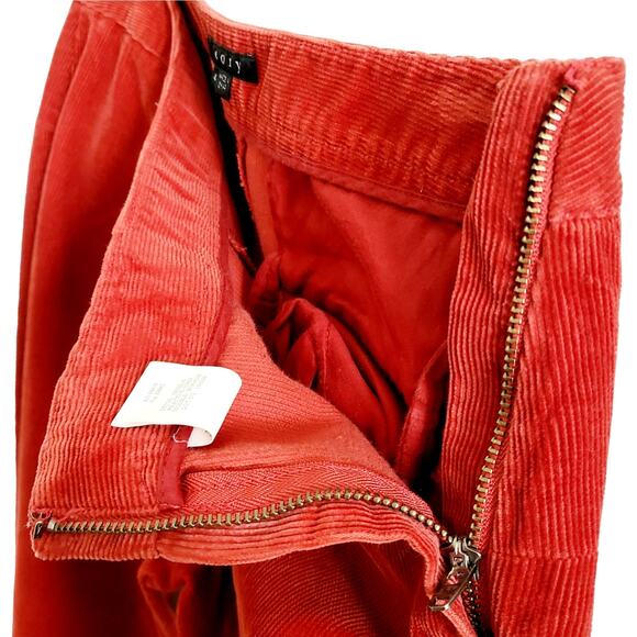 theory Shisila Reactive Cord Burnt Orange Flared Bell Bottom Pants Women's Sz 4 - Picture 3 of 8